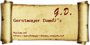 Gerstmayer Damáz névjegykártya